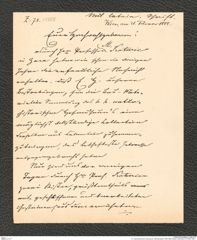 k.k. naturhistorisches Hofmuseum, Intendanzakten 1885-1896 (Hauer), Aktenzahl Z.70/1888, Seite 1